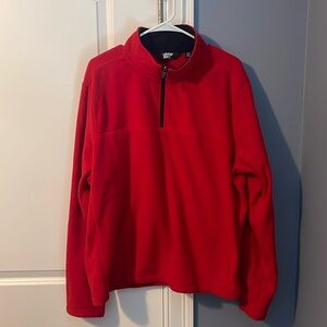 Men’s Lands End Red Fleece Quarter Zip